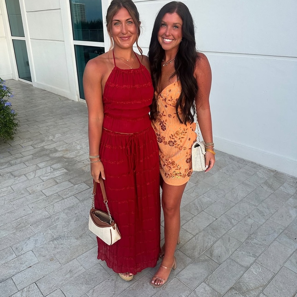 Elegant Red Maxi Dress